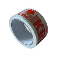 48 mm x 66 m - Adhesive tape, white, FRAGILE print, silent