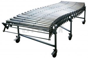 DH500 conveyor - 2 steel rollers, extensible 2,92 - 7,36m