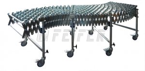 DH800 conveyor - 8 steel skate wheels, extensible 0,76 - 2,68 m