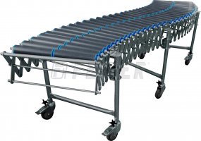 DH800 conveyor - 3 plastic rollers, extensible 1,10 - 2,68m
