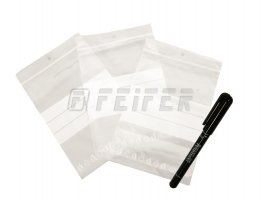 Zipper bag 100 x 150 x 0,050 mm, with labeling strips