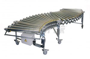 DH - driven extensible roller conveyor 800mm, track 1650-3570 mm